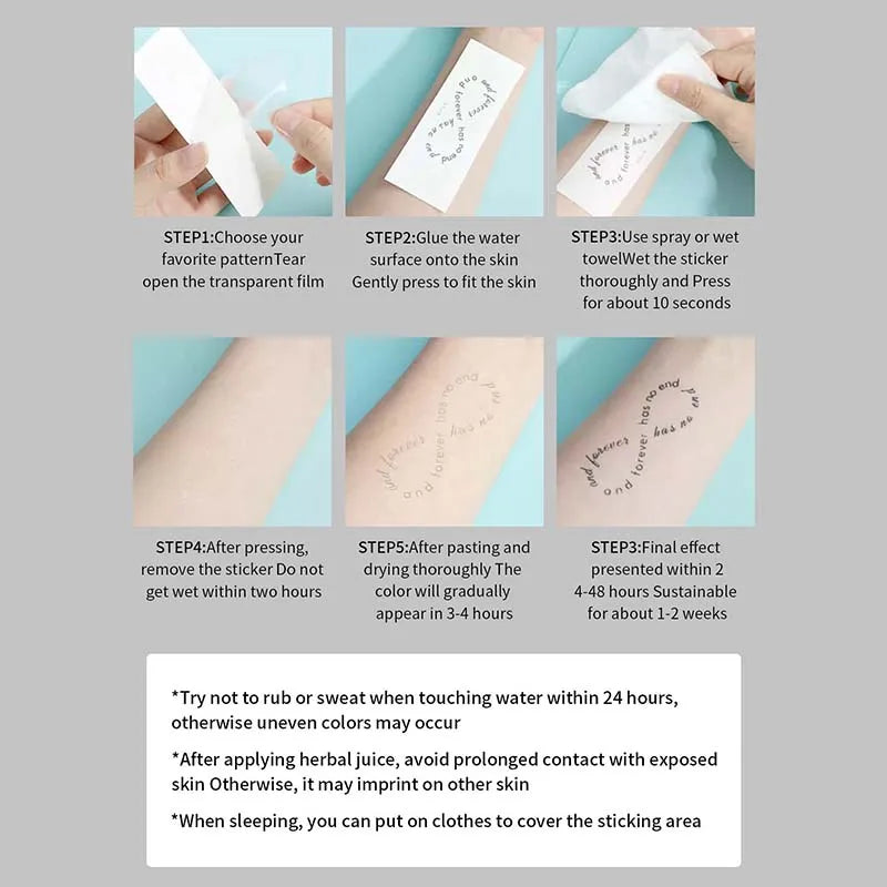 6 Pcs Waterproof Temporary Tattoo Sets for Men & Women - Long-Lasting & Realistic Design
