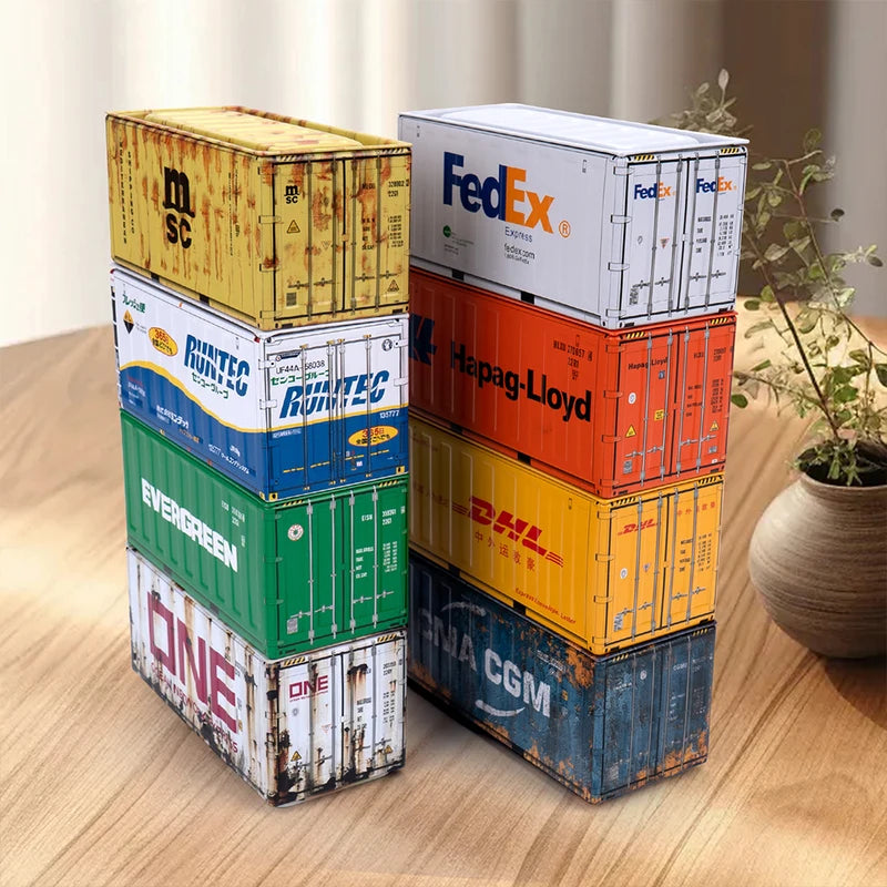 Mini Industrial Style Storage Boxes 4pcs Set - Retro Iron Desktop Decor