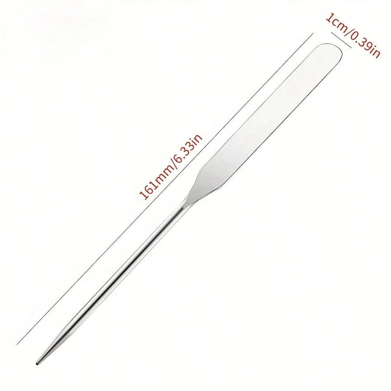 Set of 1-3 Makeup Spatulas and Nail Art Mixing Palettes - Stainless Steel & Silicone