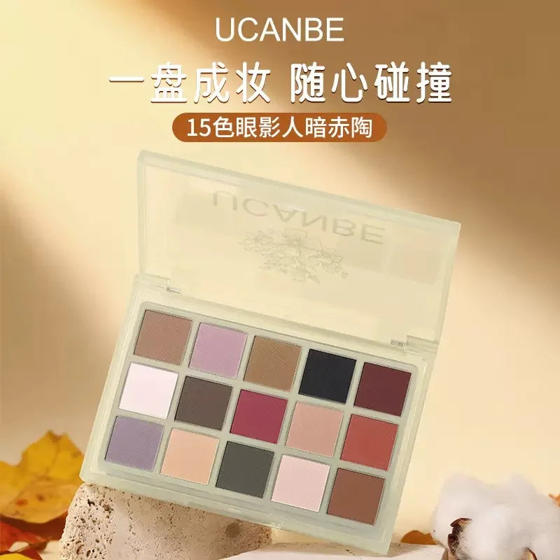 15 Shades Eyeshadow Palette - Purple Chameleon Glitter Matte Eye Makeup