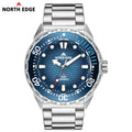 Men's Solar Powered Dive Watch 300M Waterproof Quartz with Stainless Steel Case