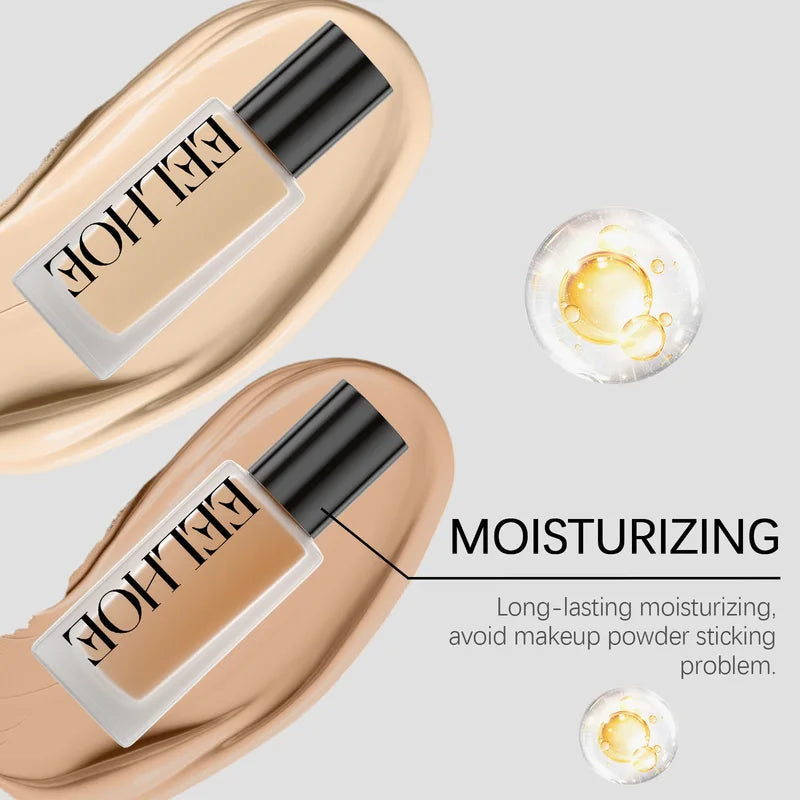 Matte Liquid Foundation Long Lasting Waterproof Full Cover Makeup Base Concealers