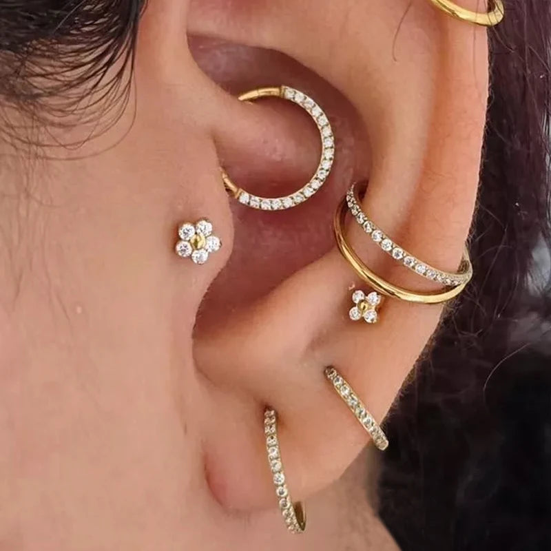 1/10PCS Stainless Steel Nose Ring Hoop Earring Piercing Body Jewelry for Women