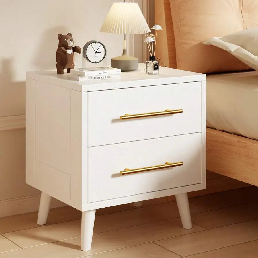 Modern Nightstand Bedside Table with 2 Drawers for Bedroom, Christmas Decor