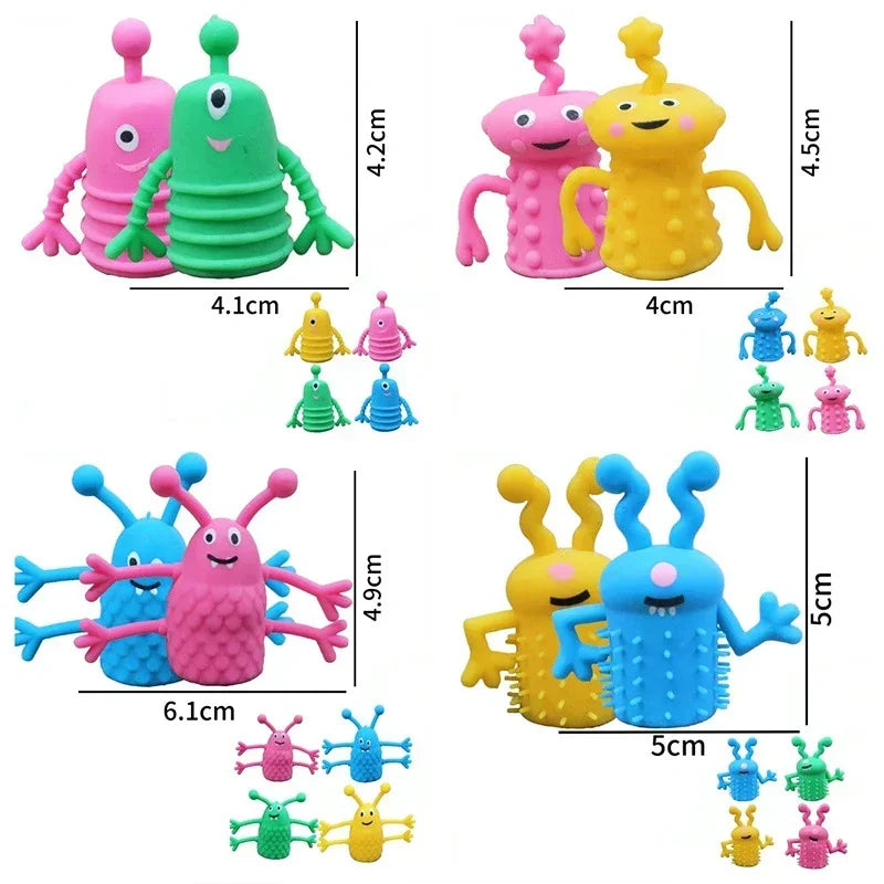10/20PCS Cute Monster Finger Topper Toys Soft Rubber Fidget for Party Favors and Gifts