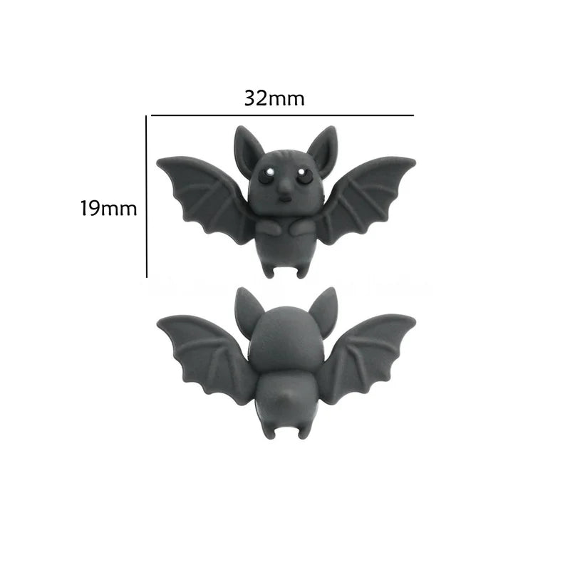 Halloween Bat Bead Set - Silicone 3D Focal Theme for Jewelry & Crafts