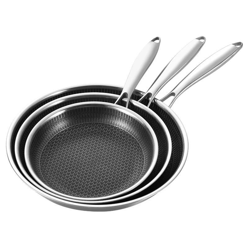 Nonstick Frying Pan 20-28cm Stainless Steel Skillet PFOA Free Kitchen Cookware