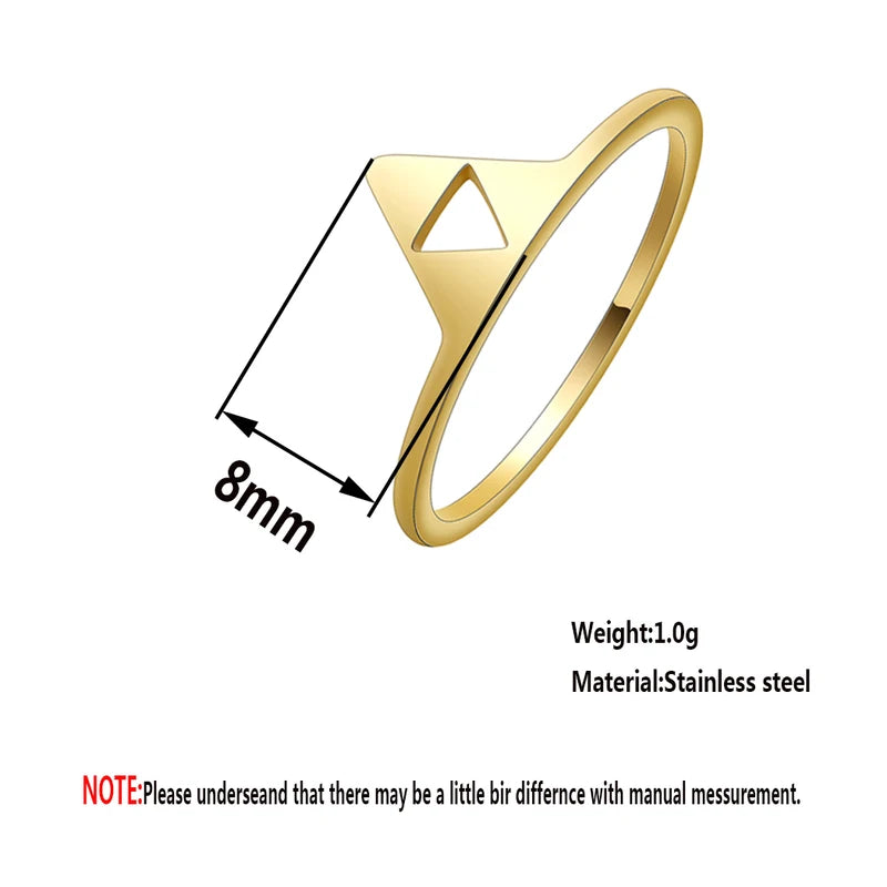Vintage Stainless Steel Triforce Symbol Finger Ring for Men - Triangle Jewelry Gift