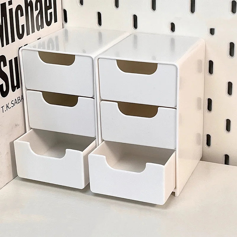 Desktop Jewelry Storage Box 3-Tier Organizer with Drawers, Large Capacity