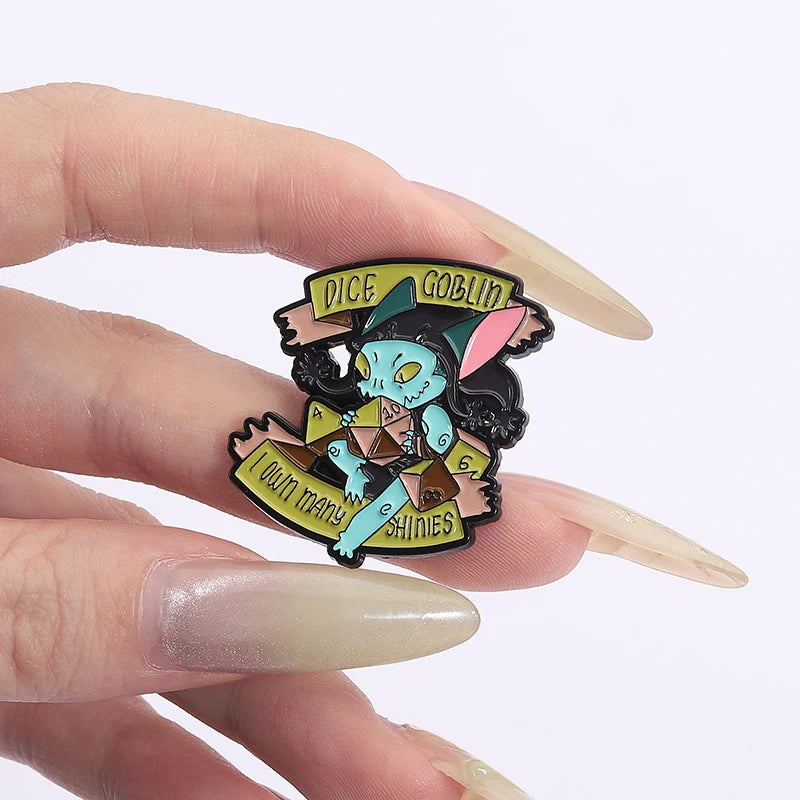 TRPG DICE Collectible Enamel Badge Pins - Gaming Brooches for Fans