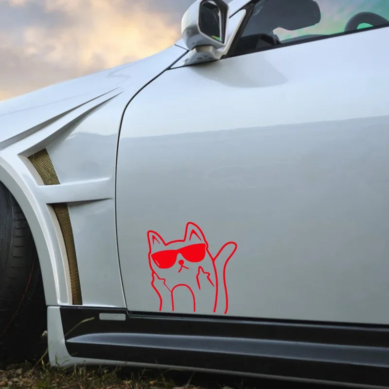 Cute Cat Car Stickers Waterproof Auto Body Decals - Creative Vehicle Decoration