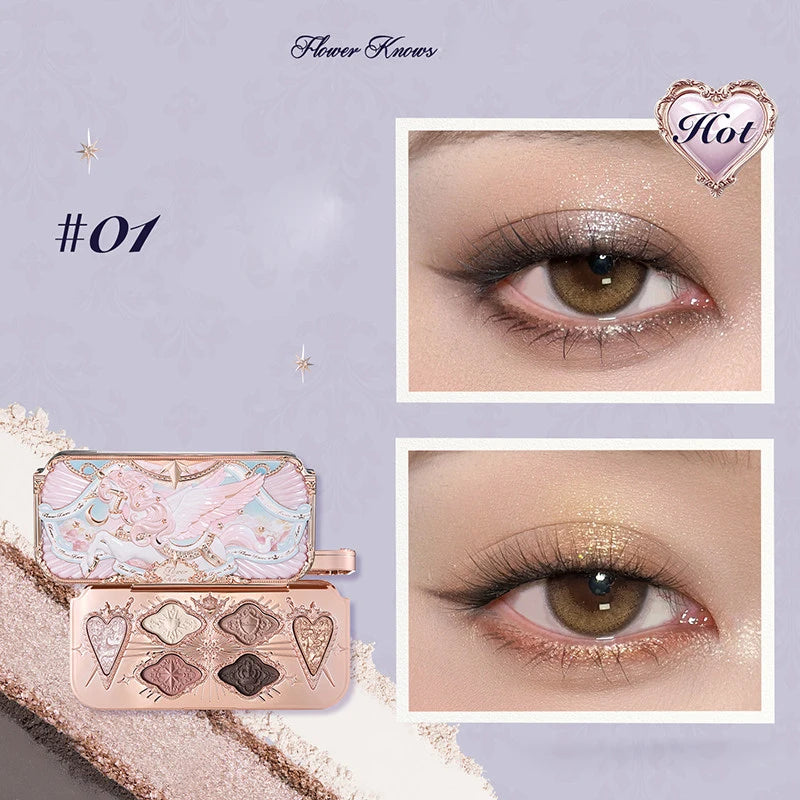 Vegan Makeup Eye Shadow Palette with 6 Colors - Waterproof, Shimmer & Matte Finishes