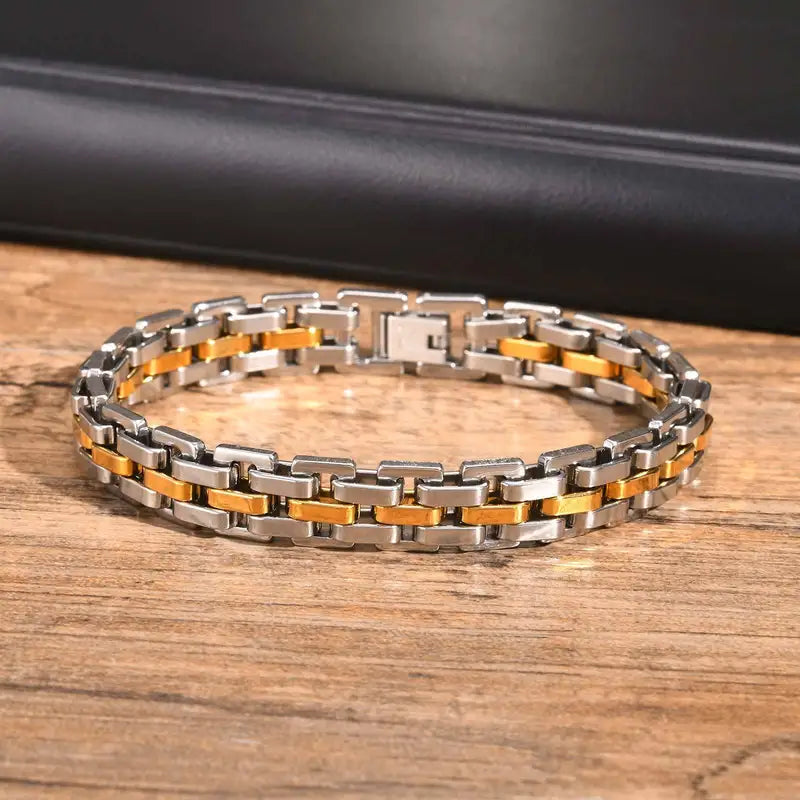 Men's Two Tone Stainless Steel Bracelet Jewelry for Men