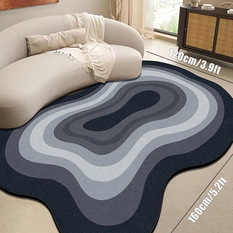 Large Irregular Area Rug with Non-Slip Backing for Living Room Bedroom Home Decor
