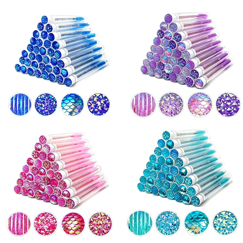 Disposable Eyelash Brush Tubes Pack - Dust-Proof Makeup Wands for Lash Care
