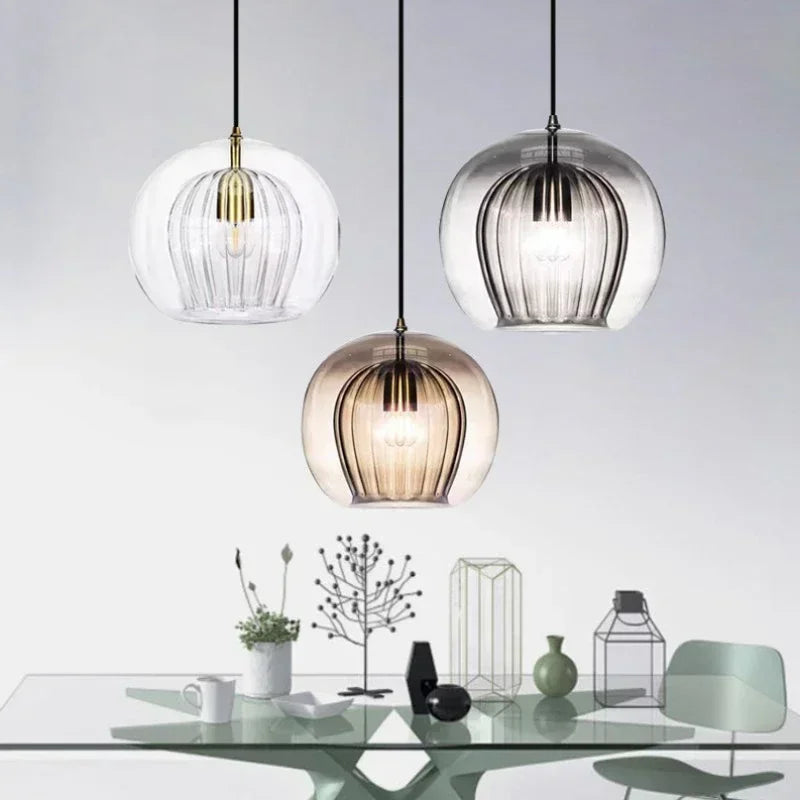 Modern Glass Pendant Light LED Hanging Lamp for Dining Living Room Home Decor