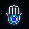 Hamsa Hand Evil Eye Neon Wall Light USB LED Sign for Bedroom Living Room Decor