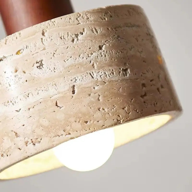 Wabi Sabi Style Travertine Pendant Light for Bedroom Kitchen Dining