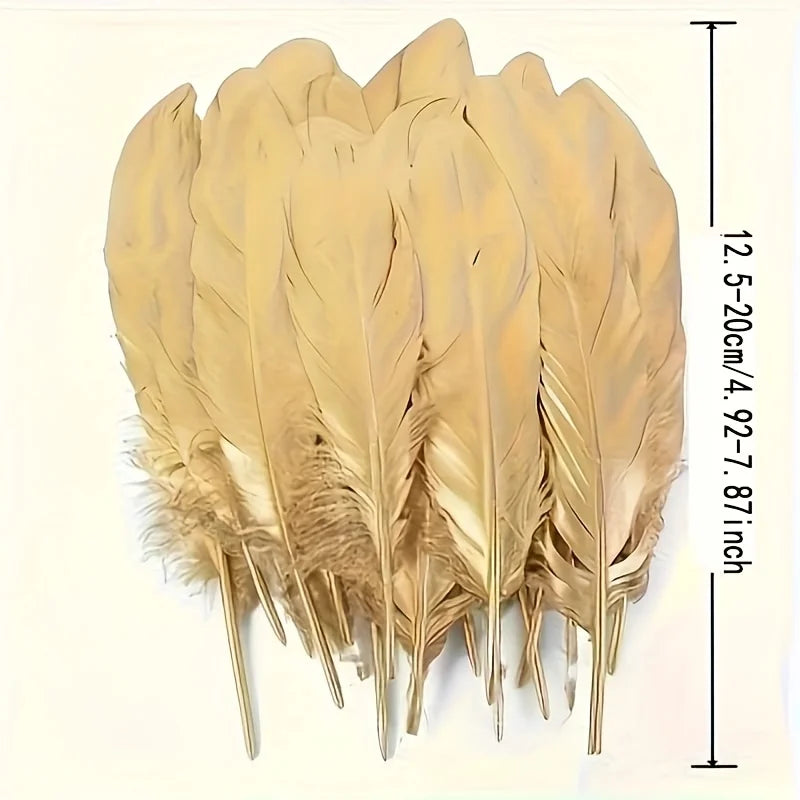 Golden Goose Feathers for Crafts & Decorations 15-20cm - 50/100pcs