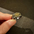Retro Adjustable Open Ring for Men Punk Gothic Brass Jewelry - Warhammer 40K Style