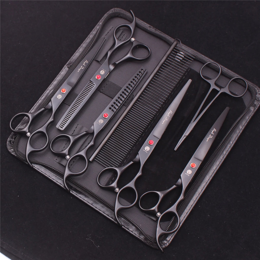 Pet Grooming Scissors Set Japanese Steel 7 Inch Hair Thinning & Cutting Shears