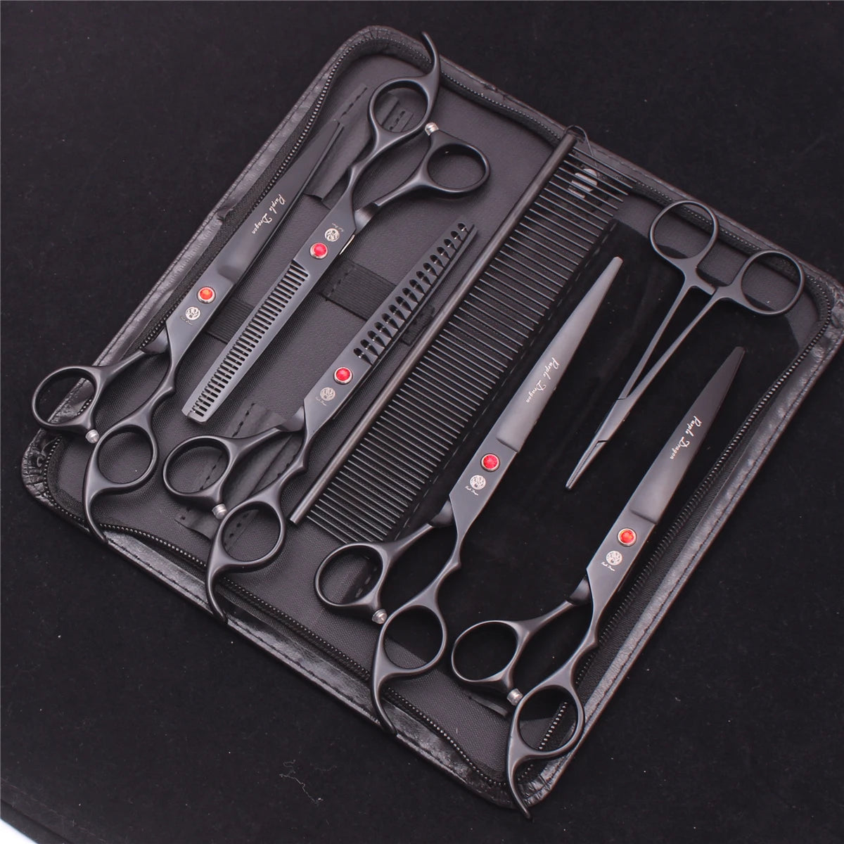 Pet Grooming Scissors Set Japanese Steel 7 Inch Hair Thinning & Cutting Shears