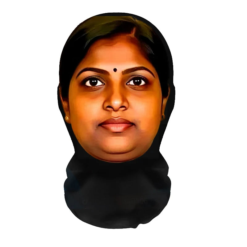 Indian-Style 3D Party Mask Headgear - Abstract Cosplay Face Mask for Cycling & Events
