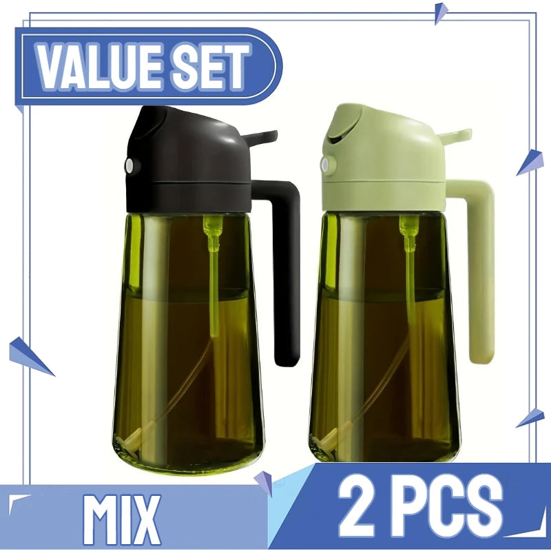 2-in-1 Oil Dispenser & Spray Bottle for Cooking with Adjustable Nozzle