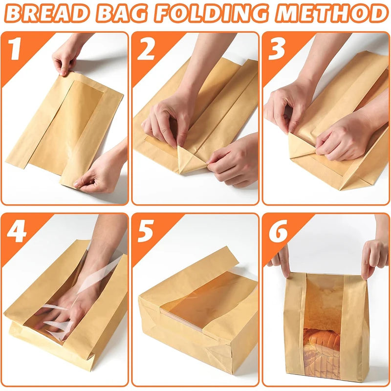 Large Bread Bags for Sourdough & Bakery Items with Clear Window - Pack of 1