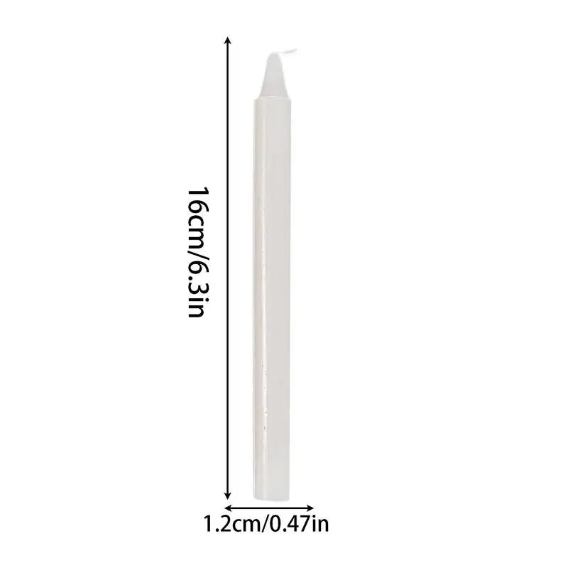 Set of 10 Unscented Paraffin Taper Candles 16cm for Weddings & Emergency Use