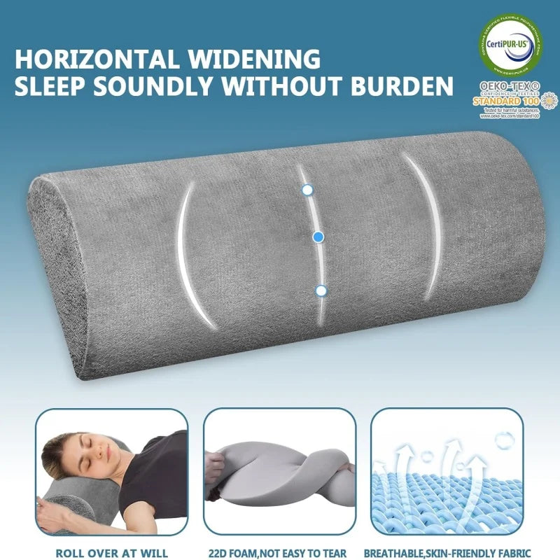 Half Moon Bolster Pillow for Legs and Neck Support - Memory Foam Salon & Grafting