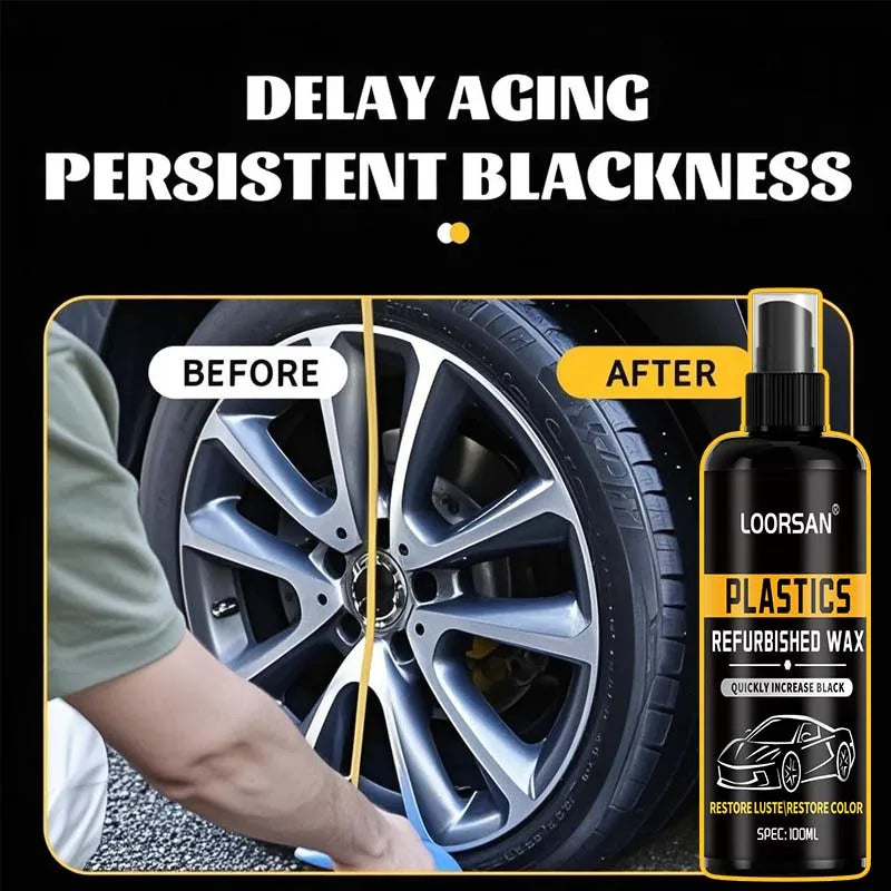 Car Tire Restorer Spray - Blackening & Shine Agent for Rubber Trim