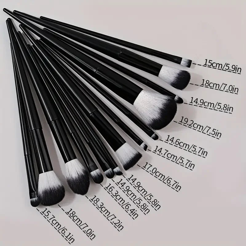 13-Piece Makeup Brush Set with Soft Fluffy Bristles - Includes Eye Shadow, Foundation, Blush & Concealer Brushes