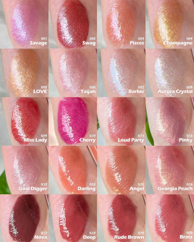 Customized Vegan Lip Gloss Wholesale Moisturizing Clear Makeup Liquid Lipstick with Glitter
