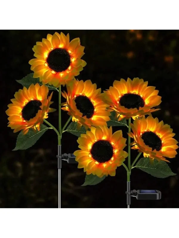 Solar Powered Sunflower Garden Light Outdoor Waterproof LED Ground Lamp