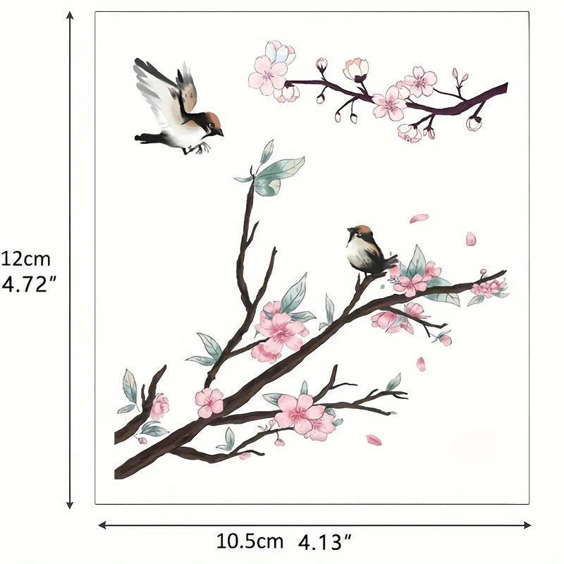 Waterproof Sakura Flower Tattoo Stickers for Body & Arm Art - 12 Sheets