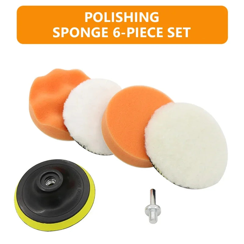 6PCS Car Polishing Sponge Pads Kit - Foam Buffer for Waxing & Scratch Removal