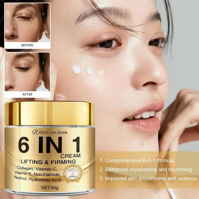6-in-1 Collagen Face Cream with Vitamin C, E, Retinol & Hyaluronic Acid - 50g