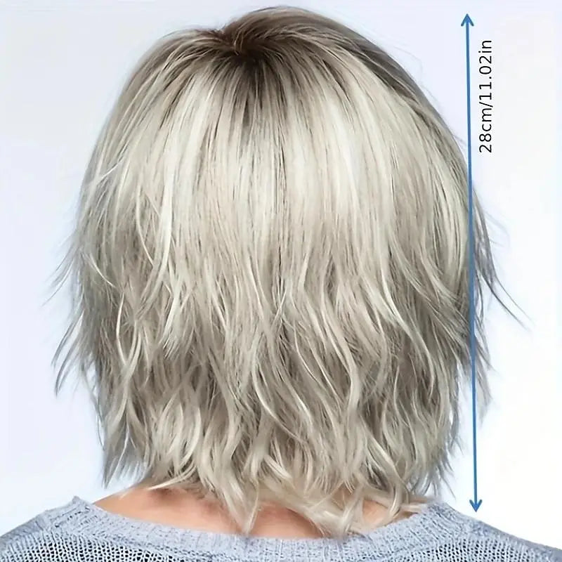 Grey Synthetic Wig for Women Short Curly Hair Cosplay & Daily Wear