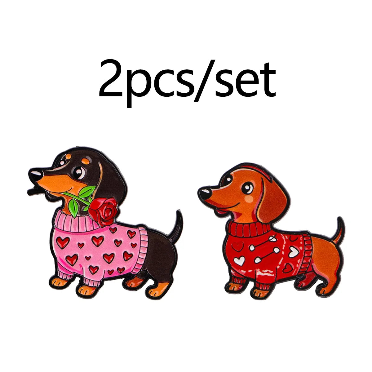 Cute Dog Sweater Sausage Dog Enamel Pins for Clothing & Backpacks - Animal Brooches