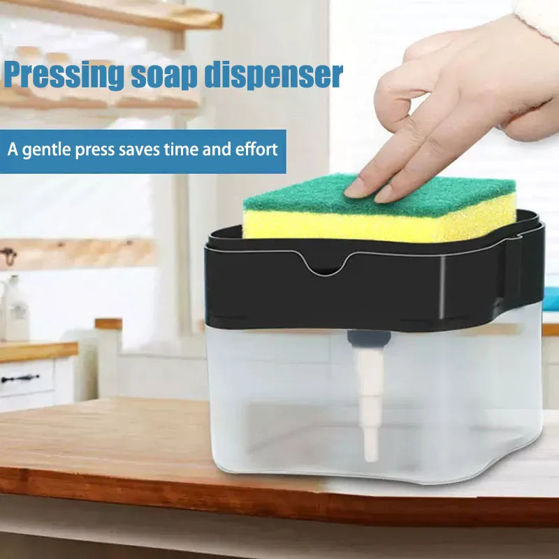 Kitchen Sink Soap Dispenser with Sponge Holder - Large Capacity, Easy to Use, Multiple Colors