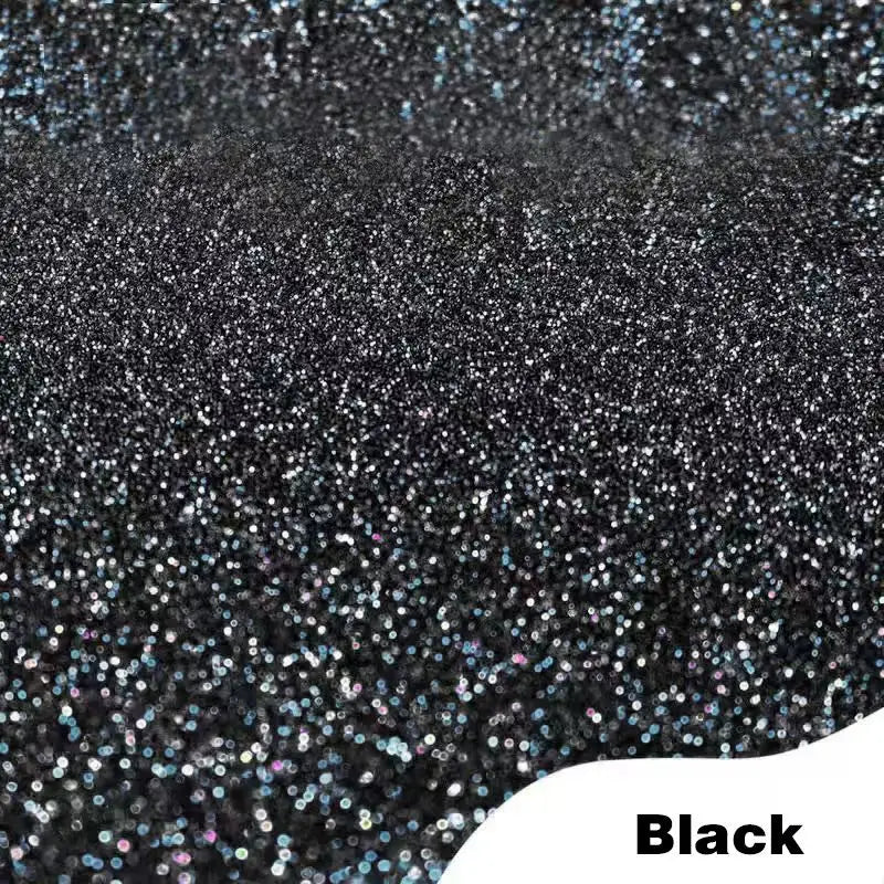 Holographic Black Glitter Powder for Nail Art, Rainbow Bright, Portable