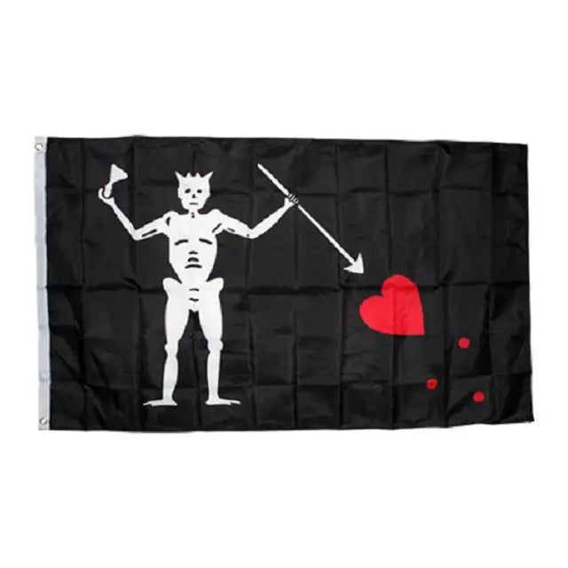 Pirate Flag 3x5ft Double Broken Skull with Knife for Indoor Outdoor Decoration