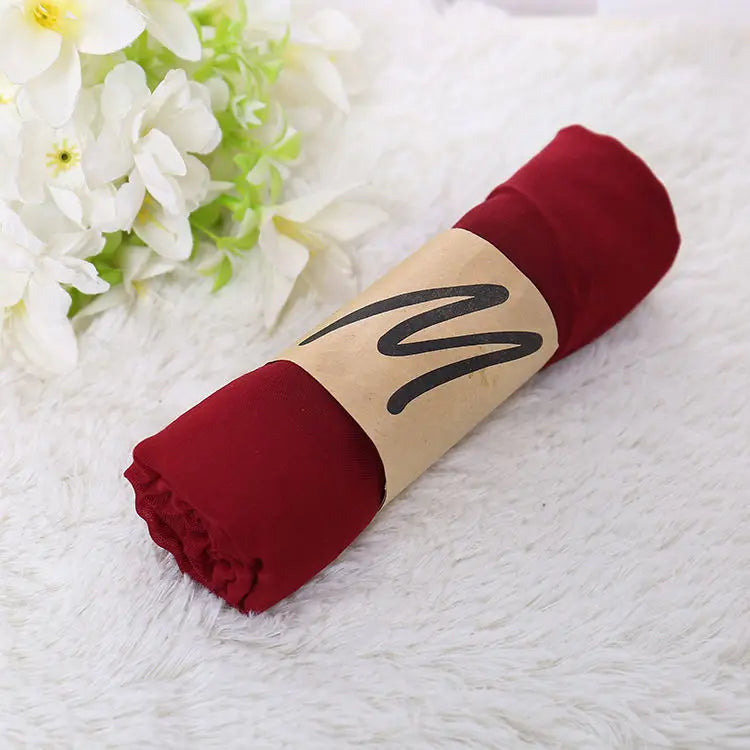 Luxury Korean Style Women's Scarf - Solid Color Shawls & Wraps for Spring & Winter