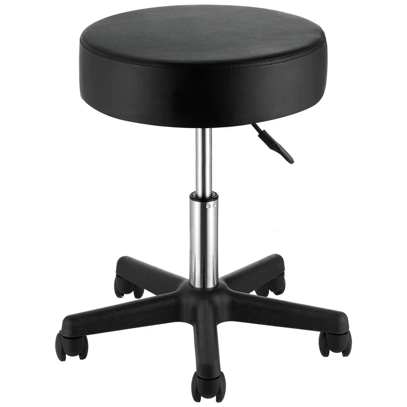 Adjustable Rolling Stool with Swivel Casters 40cm Seat for Office & Salon