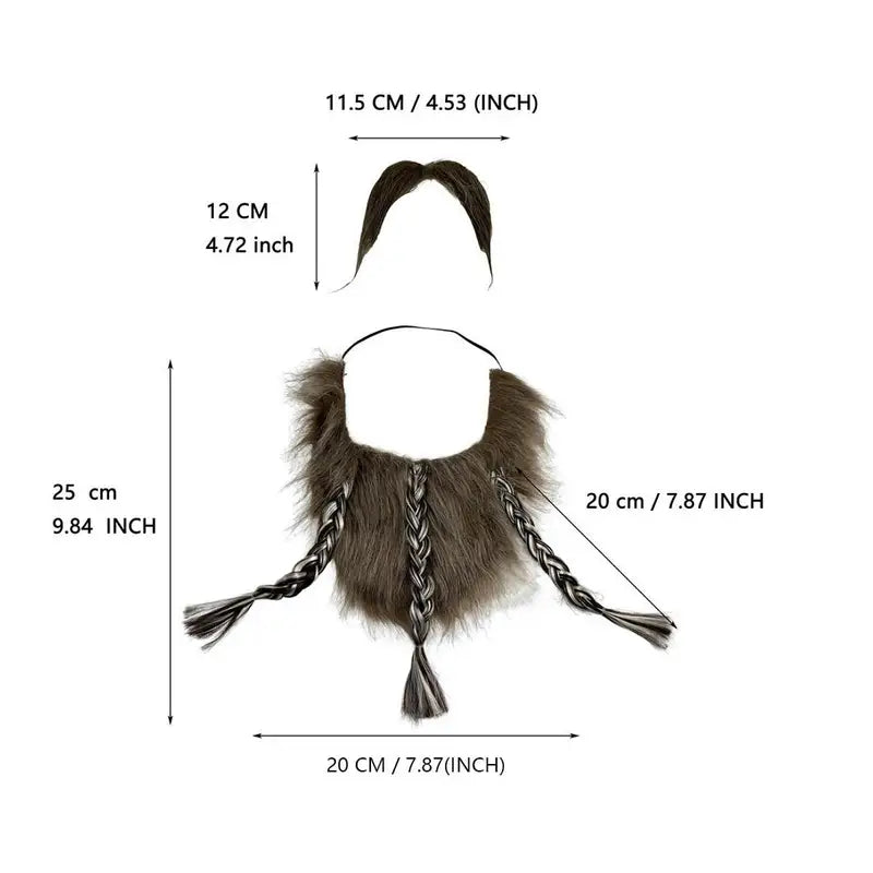 Fake Mustache and Beard Set for Party Costumes - Carnival, Halloween, Christmas