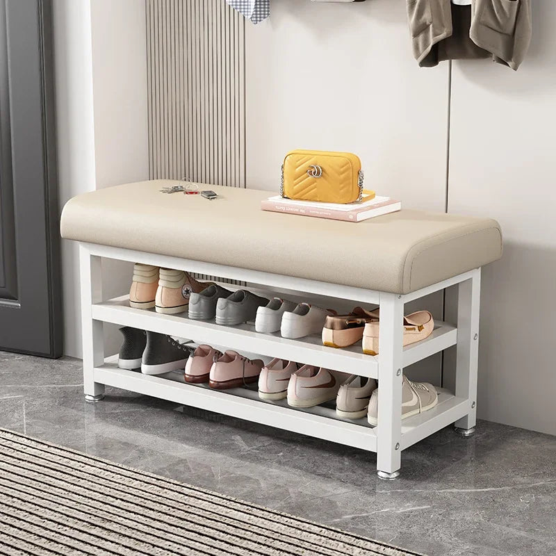 Shoe Changing Stool with Storage Bench for Entryway and Home - Light Luxury Design