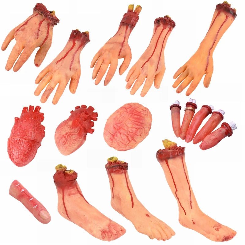 Halloween Horror Props Fake Bloody Severed Limb Set for Party & Haunted House Decor