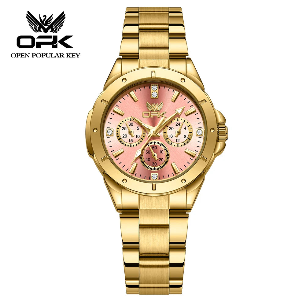 Luminous Waterproof Steel Nail Scale Watch - Ladies Quartz 6001