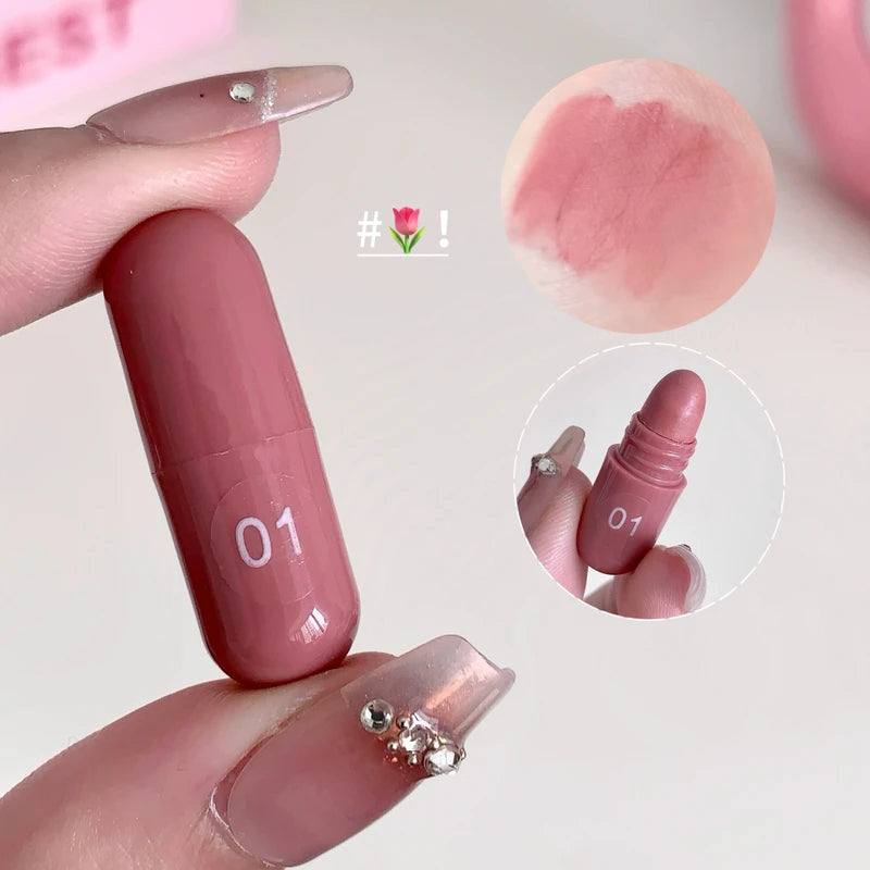 12-Color Matte Lip Balm Set - Long-Lasting Non-Fading Lip Color for Women